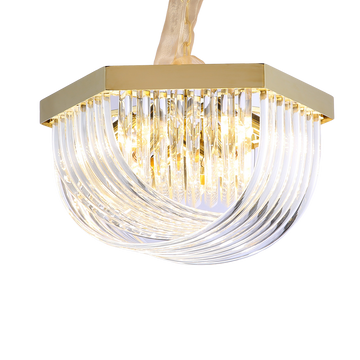 Round Glass Curved Tube Chandelier 20